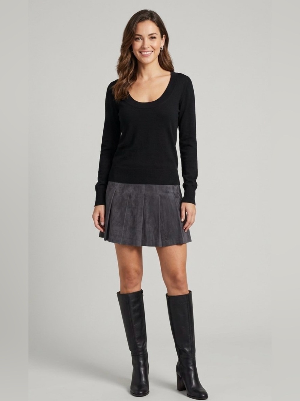 Banana Republic Women’s Black Silk Cashmere Scoop Neck Minimalist Medium Sweater